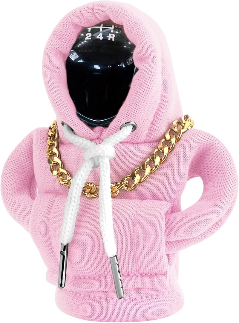 PLALEI Gear Shift Hoodie, Funny Car Gear Shift Cover, Cute Car Shift Knob Hoodie, Automotive Interior Accessories, Universal Fit Knob Cover Gift (Pink) - Image 1